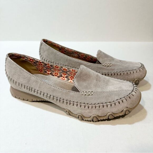 Skechers Gray Suede Slip On Loafer Shoes Size 10 - Picture 1 of 9